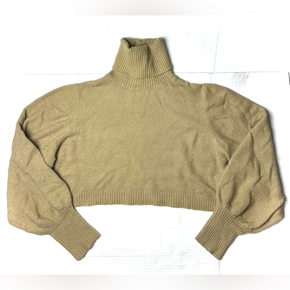 Princess Polly Brown‎ Crop Turtleneck Sweater Women’s Size 8 Long Sleeve
